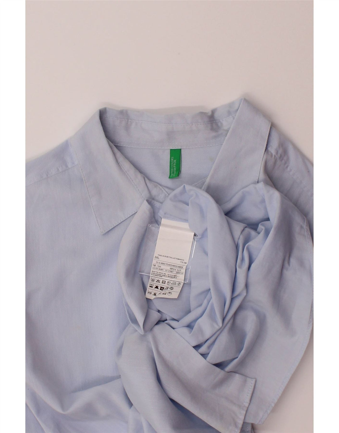 BENETTON Boys Shirt 13-14 Years 3XL Blue Cotton Classic Vintage Benetton and Second-Hand Benetton from Messina Hembry 