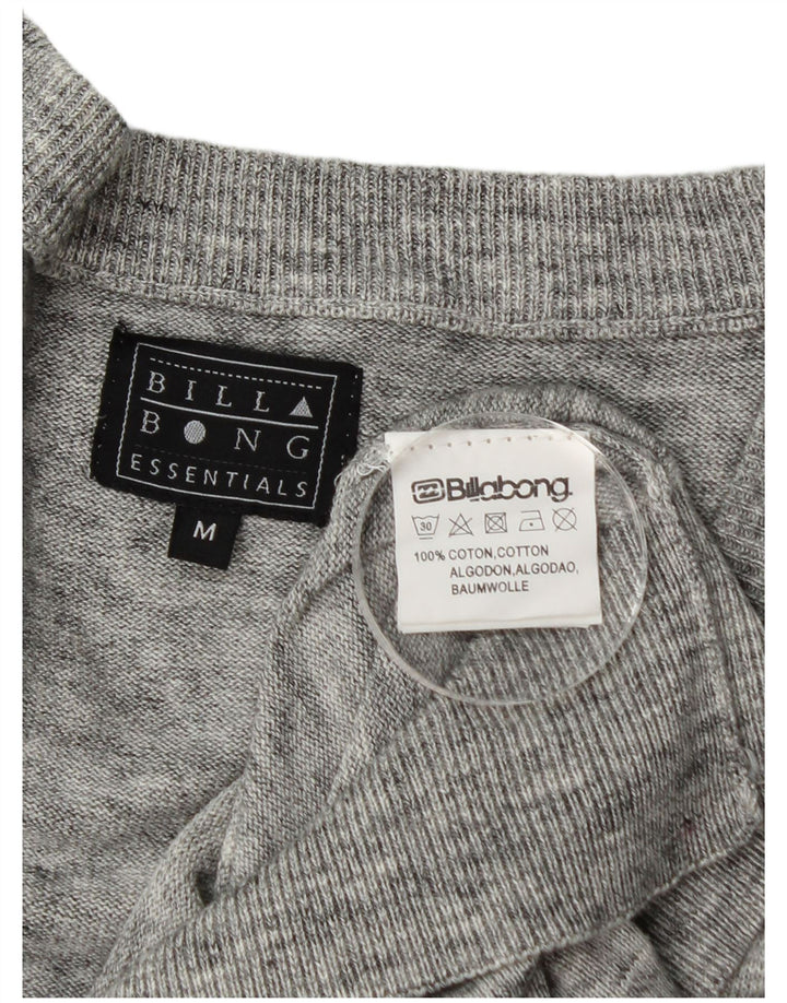 Billabong Herren-Cardigan-Pullover aus mittelgrau gefleckter Baumwolle