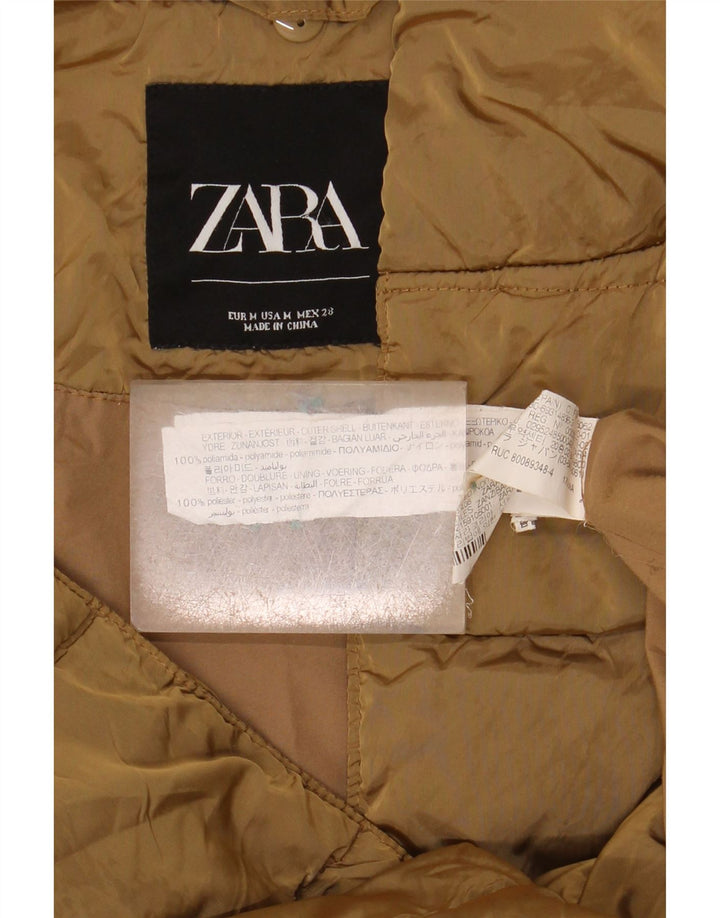 Zara Damen-Kapuzen-Übergröße, gepolsterte Jacke, UK 14, Mittel-Khaki, Polyamid