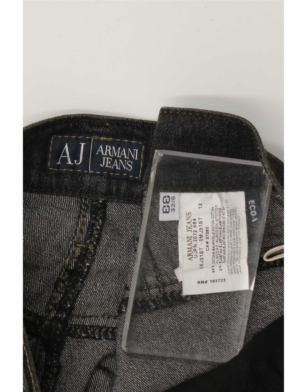 Armani Herren Zathan Straight Jeans W33 L28 Graue Baumwolle
