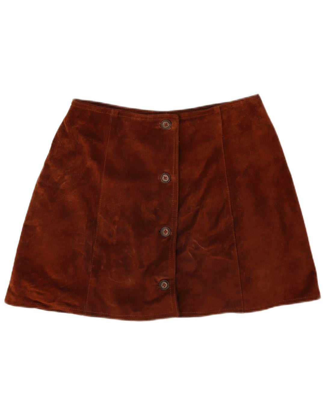 Vintage Damen Wildleder Minirock W28 Mittelbraun