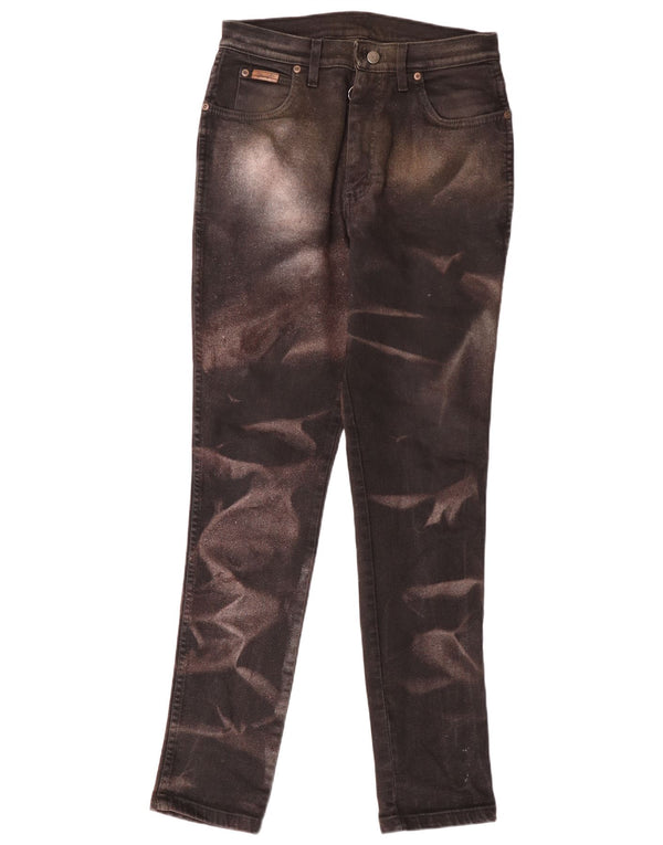 Wrangler Damen Slim Jeans W34 L32 Braun Batikfärbung