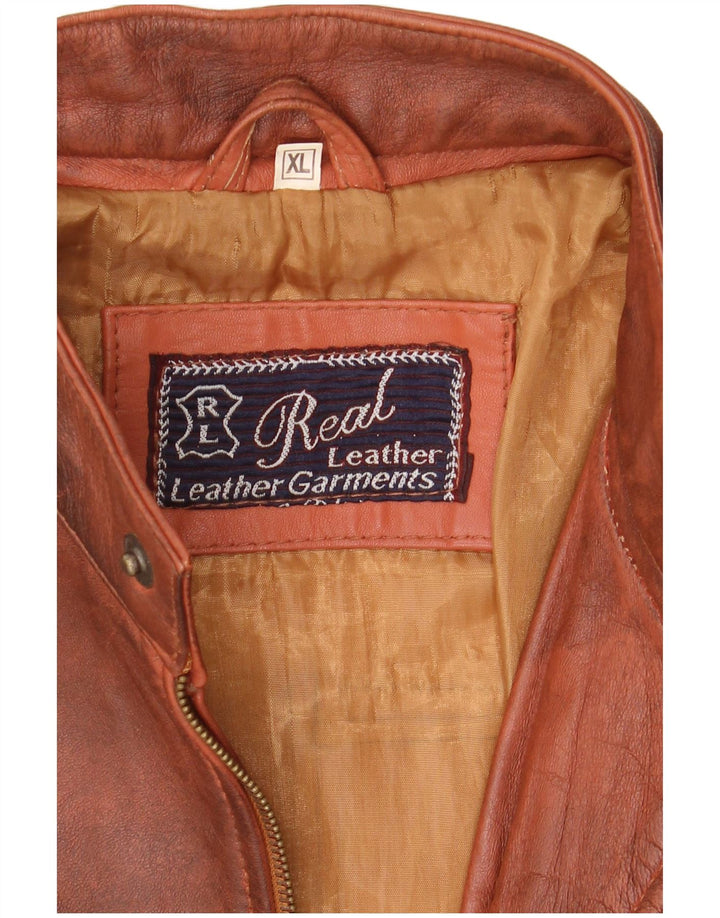 Vintage Damen UK 18 XL Braunes Leder