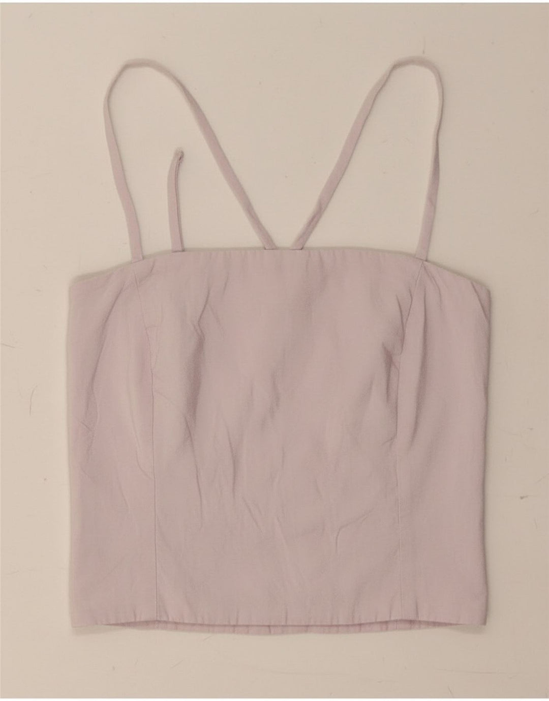 Zara Damen Crop Corset Top UK 8 Small Lila Modal