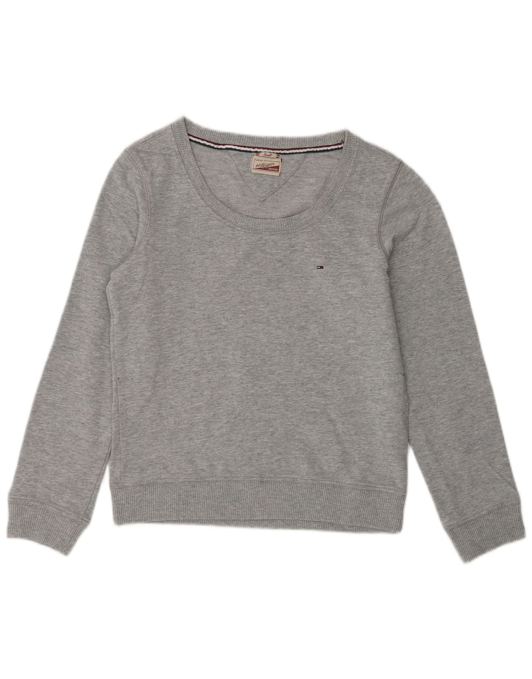 TOMMY HILFIGER Womens Classic Sweatshirt Jumper UK 10 Small Grey Cotton