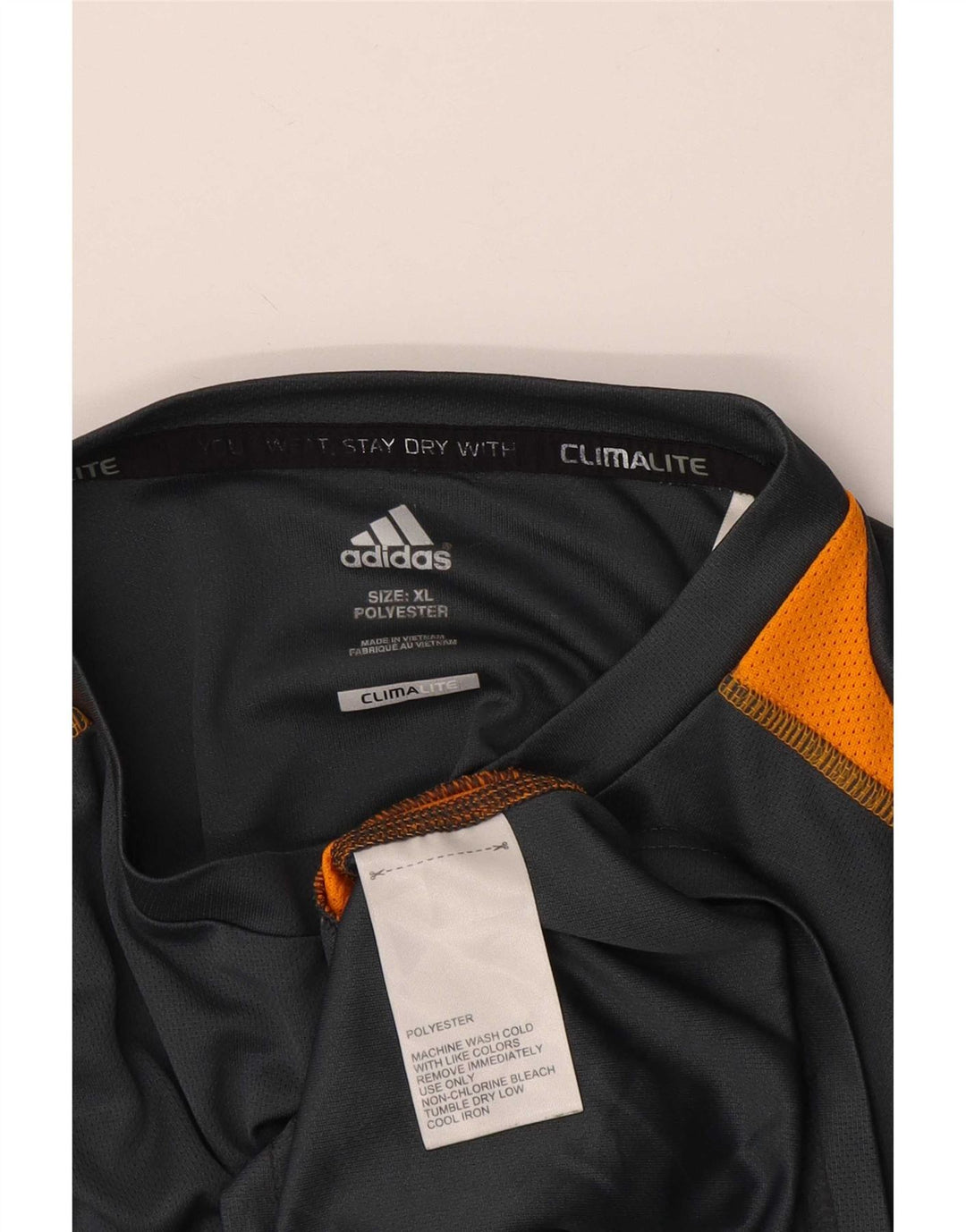 Adidas Herren Climalite T-Shirt Top XL Grau Colourblock Polyester