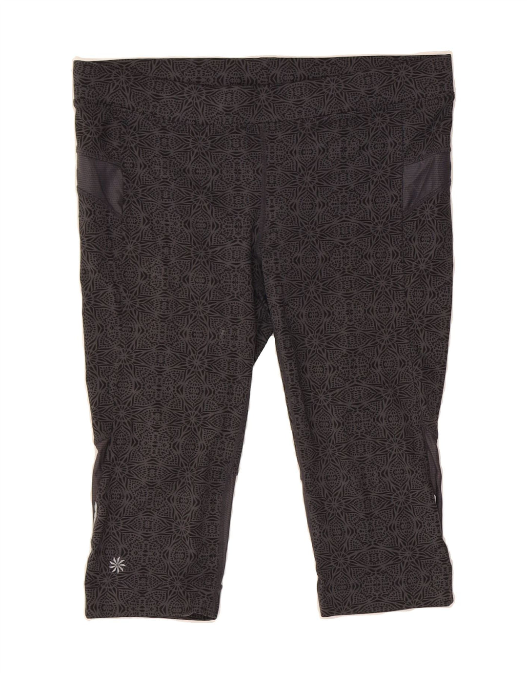 ATHLETA Womens Bermuda Sport Shorts UK 14 Large Black Geometric Polyester Vintage Athleta and Second-Hand Athleta from Messina Hembry 