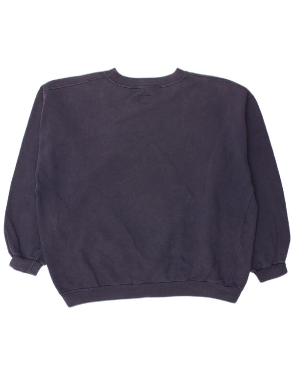 BENETTON Damen-Sweatshirt in Übergröße, Größe UK 14, mittelmarineblau, Baumwolle