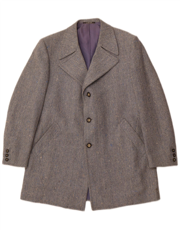 LUBIAM Herren-Blazer mit 3 Knöpfen, UK 38, mittelblau kariert