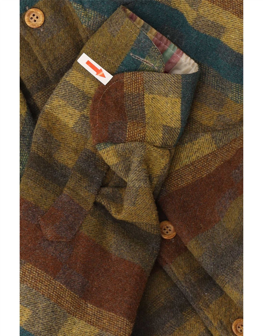 Massaro Herren-Flanellhemd, groß, Khaki, gestreift