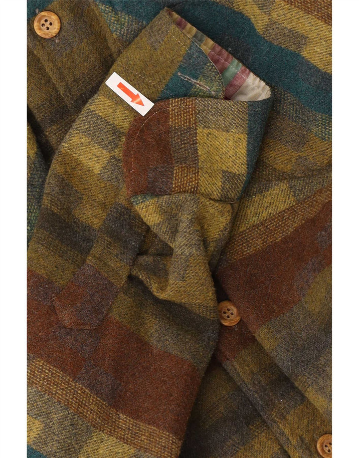 Massaro Herren-Flanellhemd, groß, Khaki, gestreift