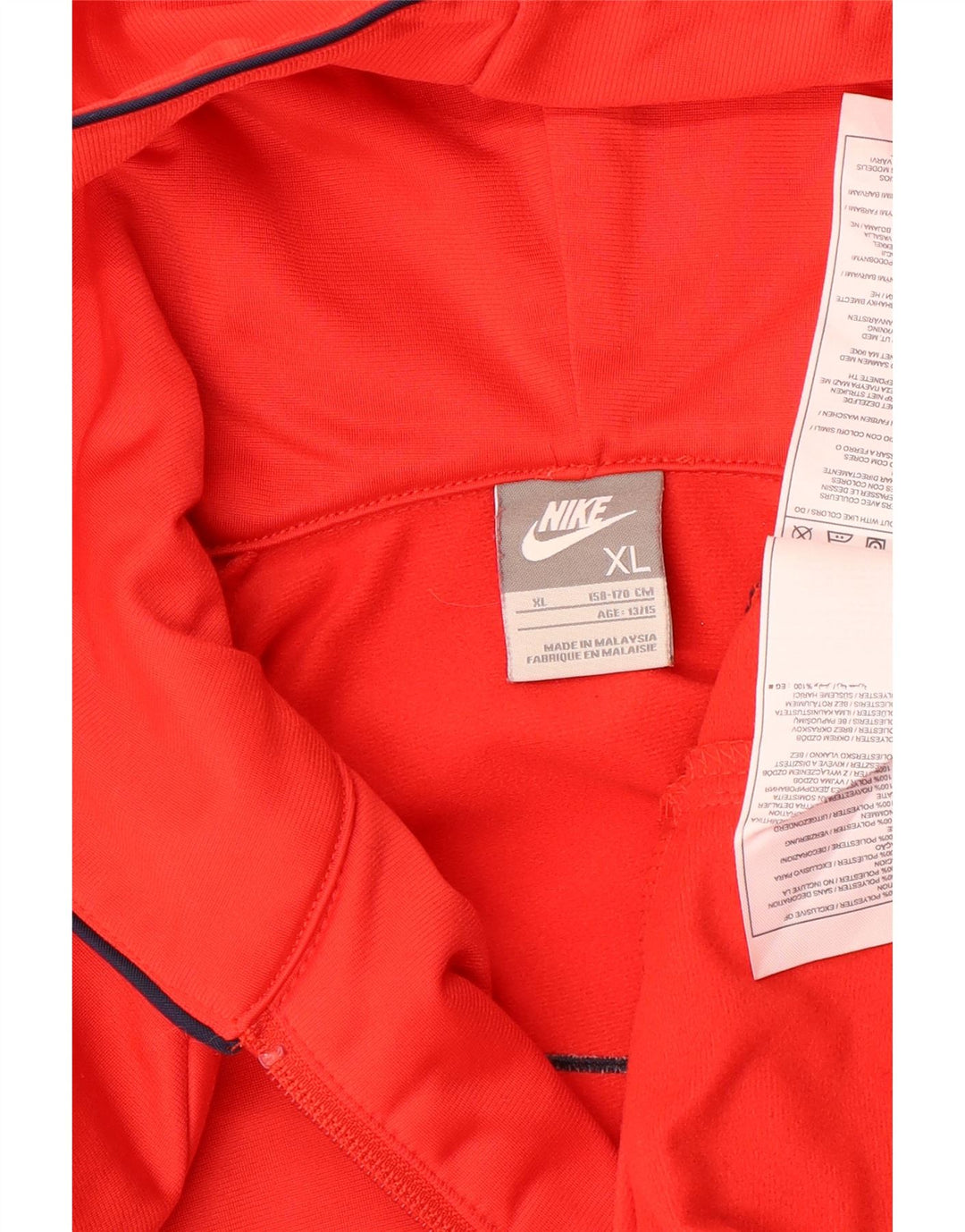 NIKE Cor72z Kapuzenpullover mit Reißverschluss für Jungen, 13–14 Jahre, XL, Rot, Farbblock