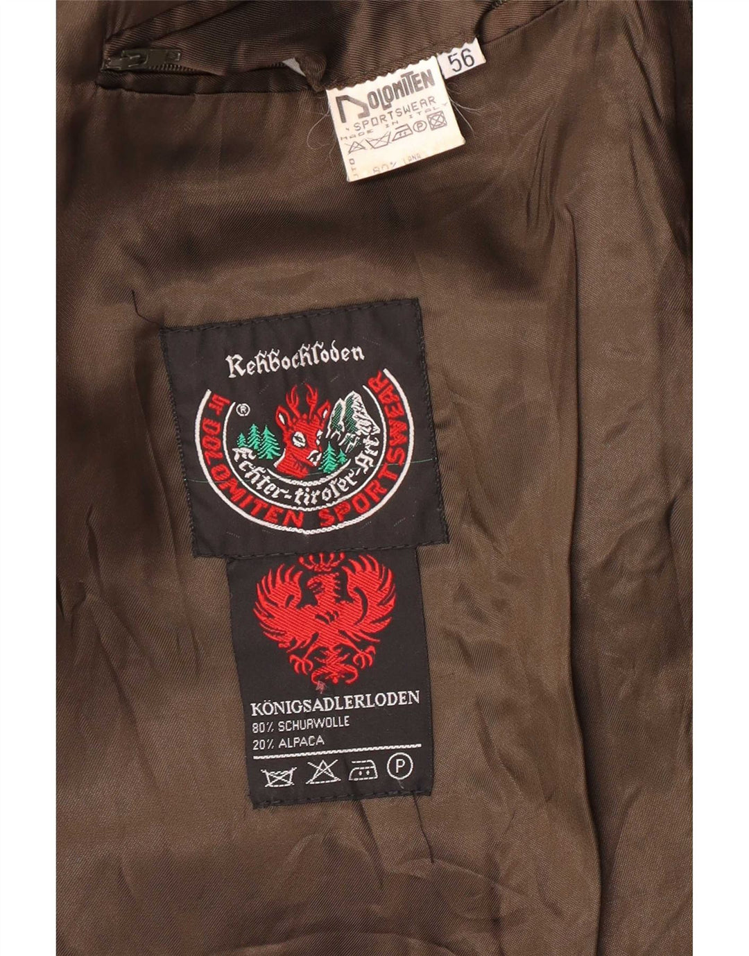 Dolomiten Herrenmantel IT 56 3XL Grüne Schurwolle