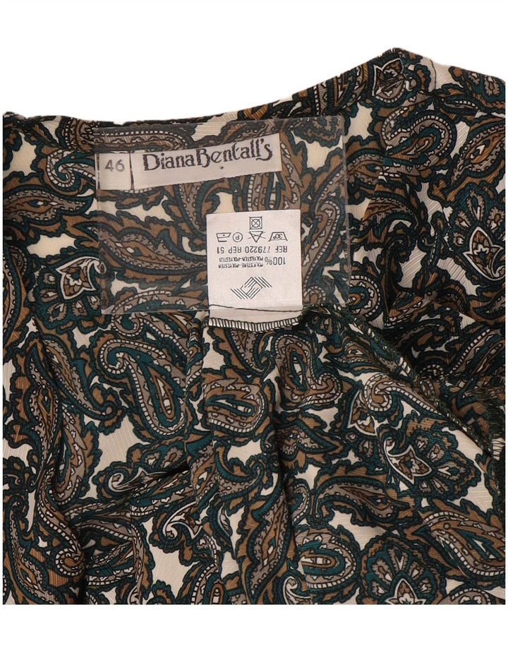 DIANA BENTALLS Damen Hemdbluse IT 46 Großes braunes Paisley-Polyester