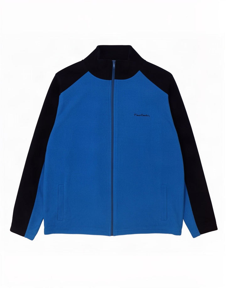 Pierre Cardin Herren Fleecejacke UK 40 Large Blau Colourblock Polyester
