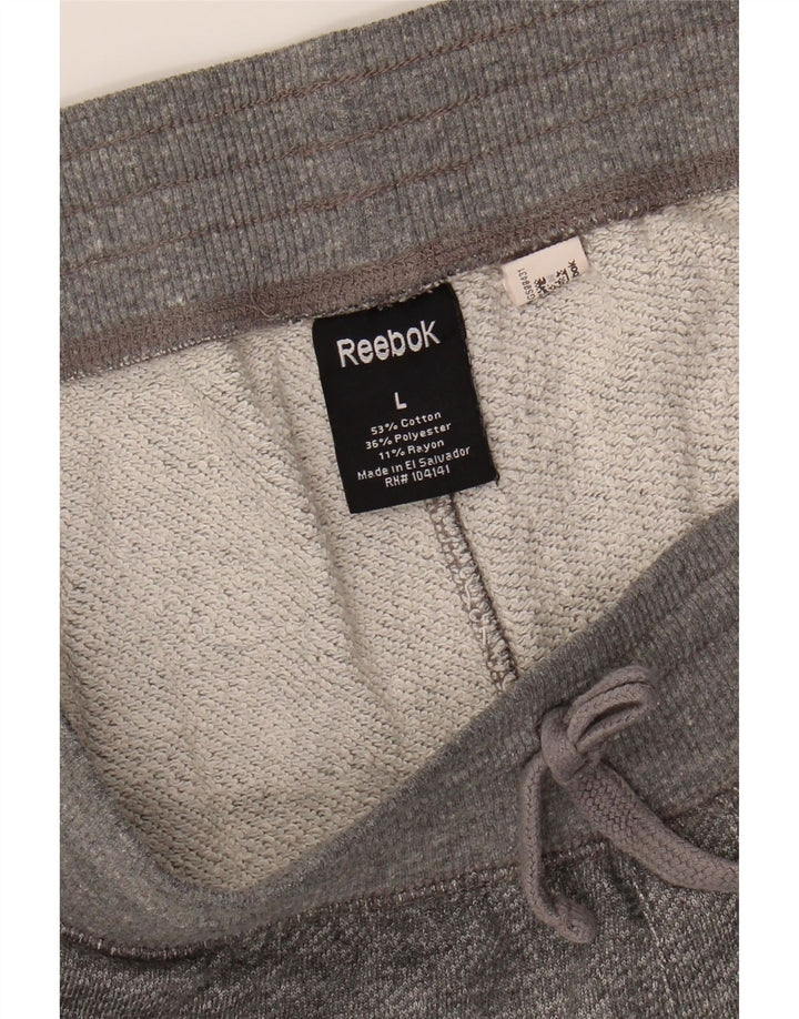 REEBOK Mens Sport Shorts Large  Grey Cotton