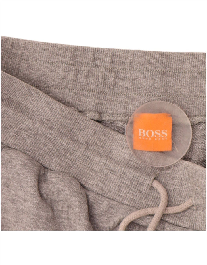 HUGO BOSS Herren-Trainingshose, Jogginghose, mittelgraue Baumwolle