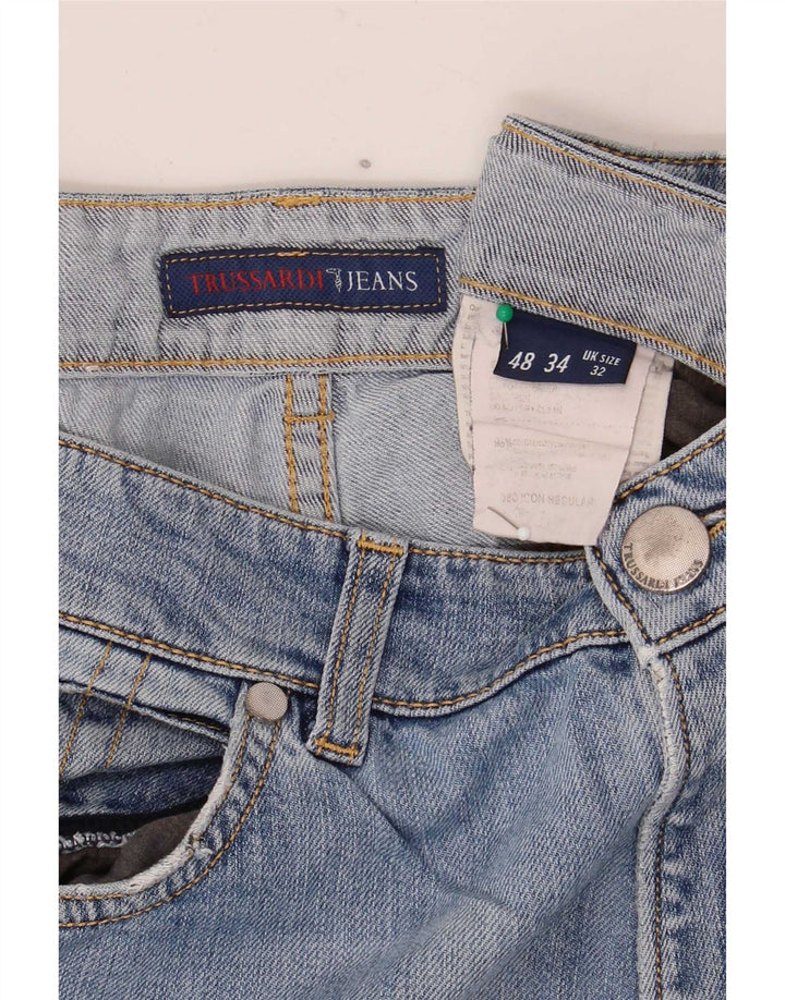 Trussardi Damen Straight Jeans W32 L34 Blaue Baumwolle