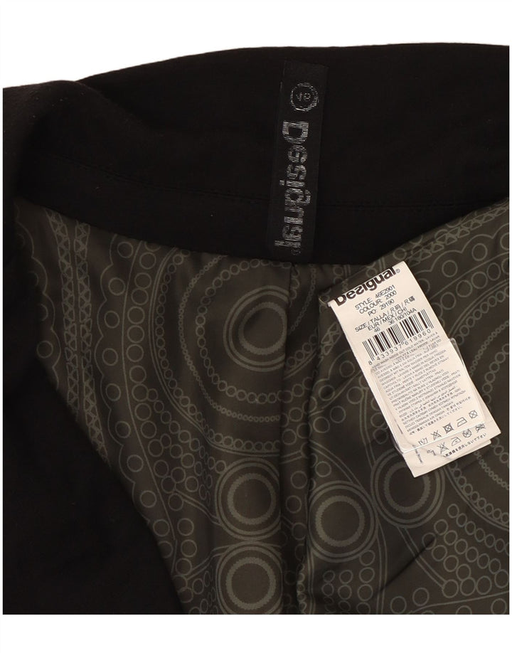 Desigual Damen 1-Knopf-Blazerjacke EU 46 XL Schwarze Viskose