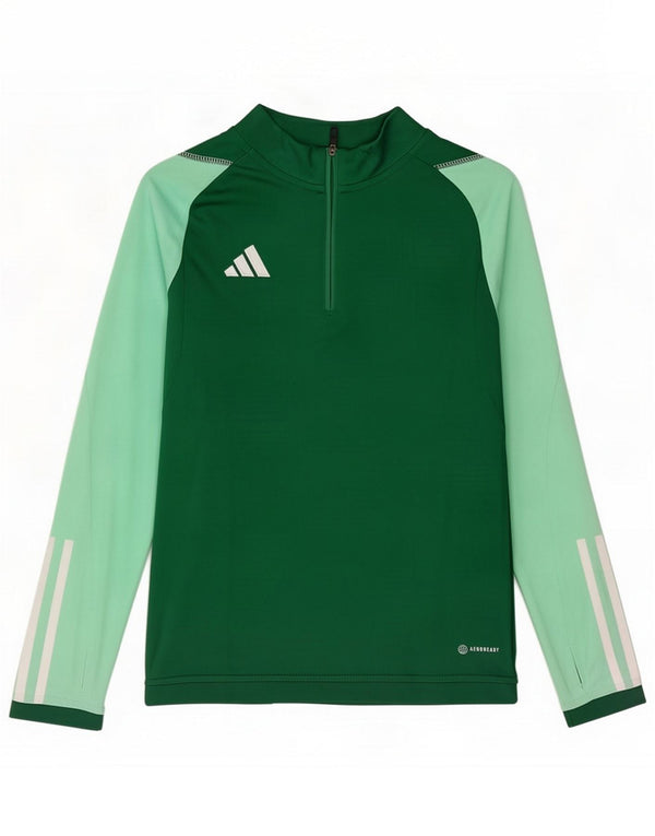 Adidas Jungen Aeroready Top Langarm 13–14 Jahre Grün Farbblock