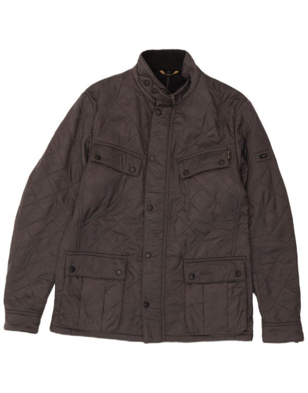 Barbour Herren Steppjacke UK 40 Large Grau Polyamid