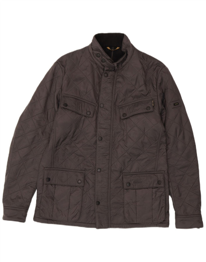 Barbour Herren Steppjacke UK 40 Large Grau Polyamid