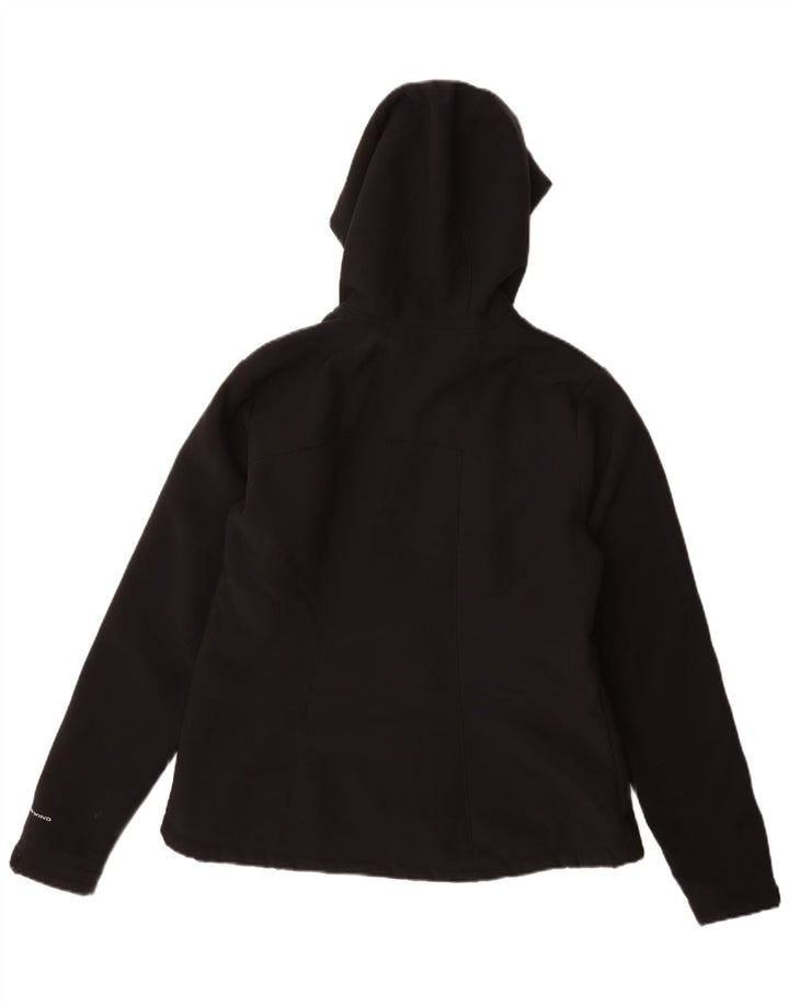 COLUMBIA Womens Hooded Windbreaker Jacket UK 16 Large Black Polyester