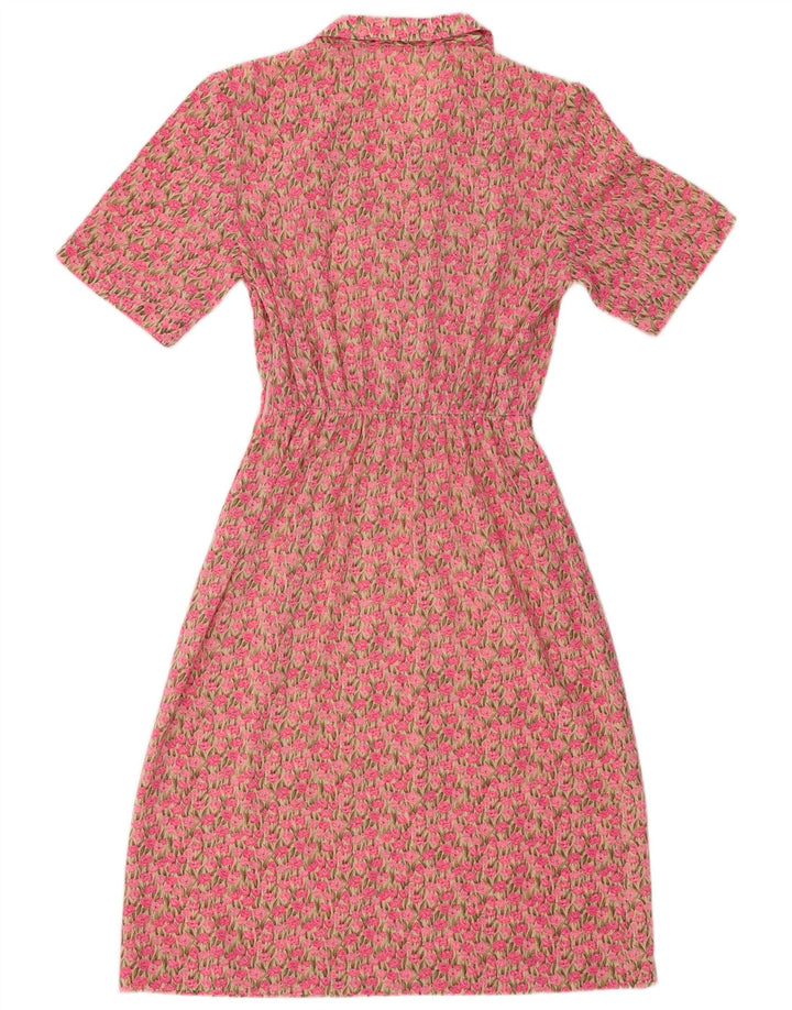 VINTAGE Womens Maxi Dress UK 14 Medium Pink Floral