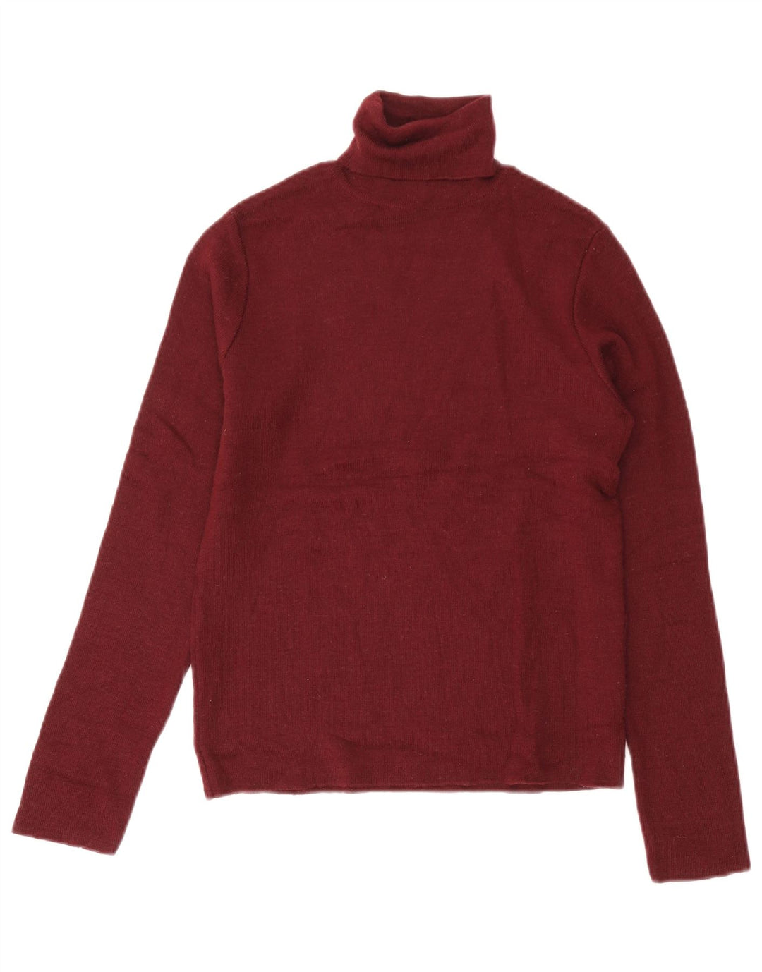 Zara Damen-Pullover mit Rollkragen, UK 12, Wolle in mittlerem Burgunderrot