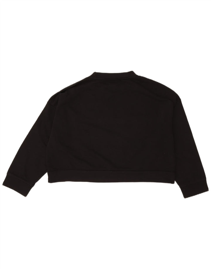 ELLESSE Damen-Sweatshirt mit übergroßem, bauchfreiem Grafikmuster, Gr. 14, mittelschwarz