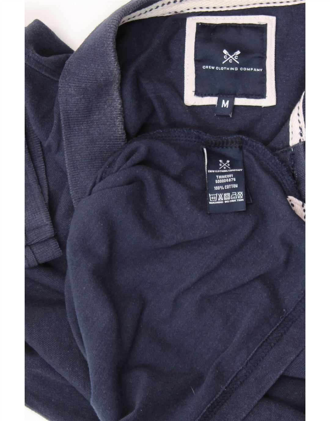 CREW CLOTHING Herren-Poloshirt, mittelmarineblaue Baumwolle