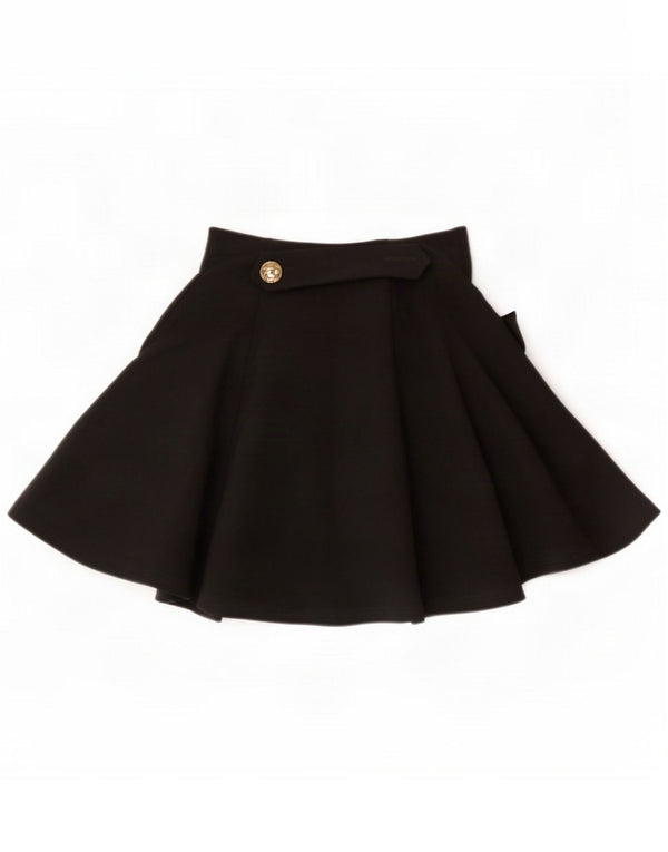 Moschino Damen Wickelrock UK 8 Small W24 Schwarze Wolle