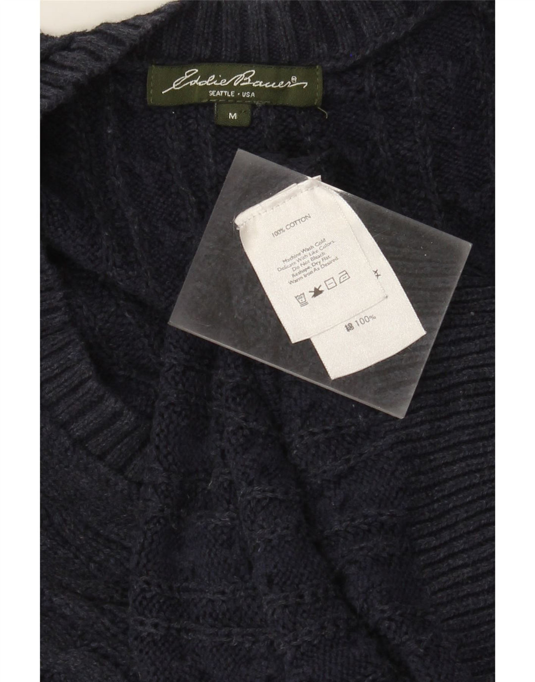 Eddie Bauer Damen-Cardigan-Pullover UK 12 Medium Navy Blue Cotton