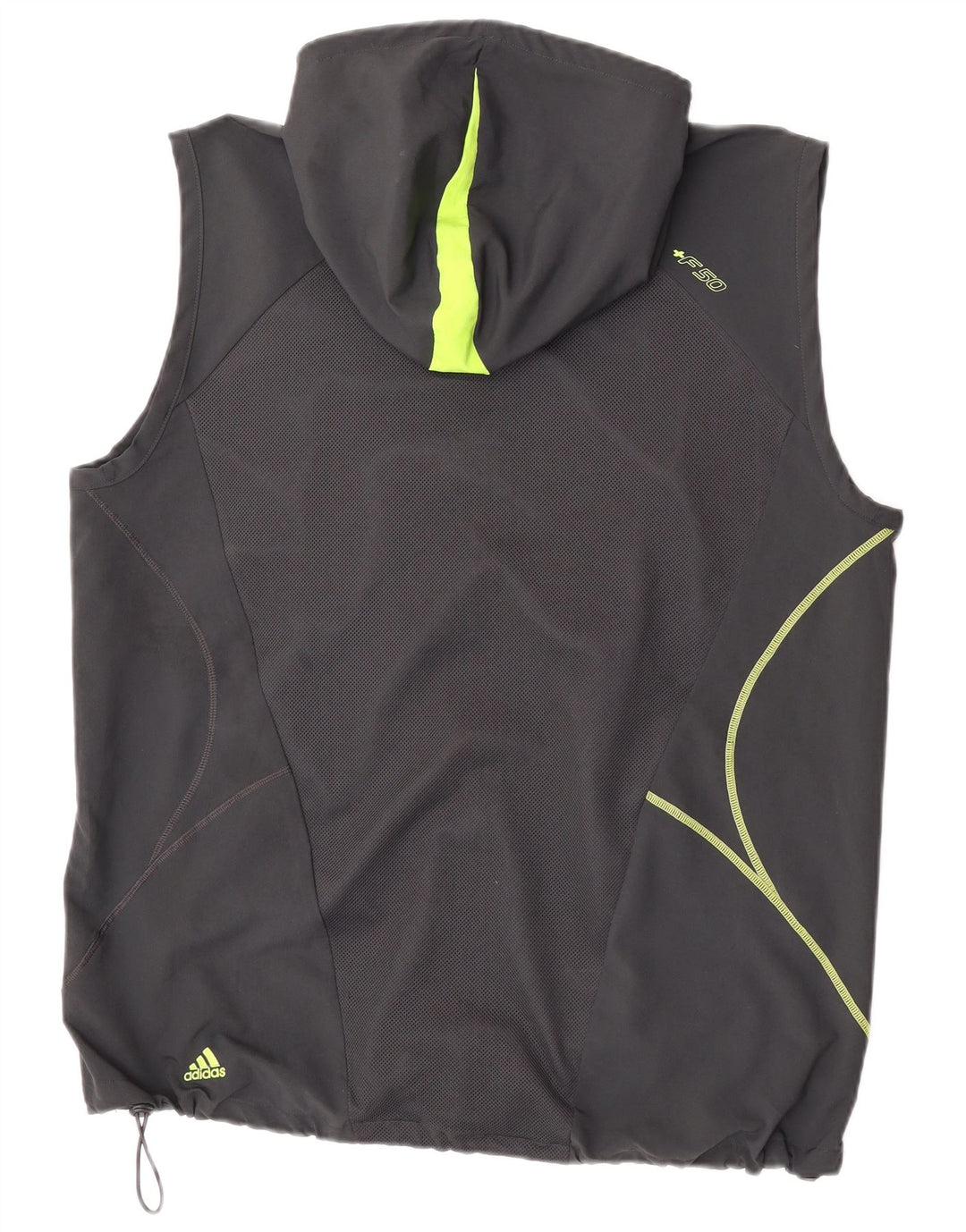 Adidas Herren F50 Kapuzenpullover, ärmelloses Trainingsoberteil, Größe L, Grau