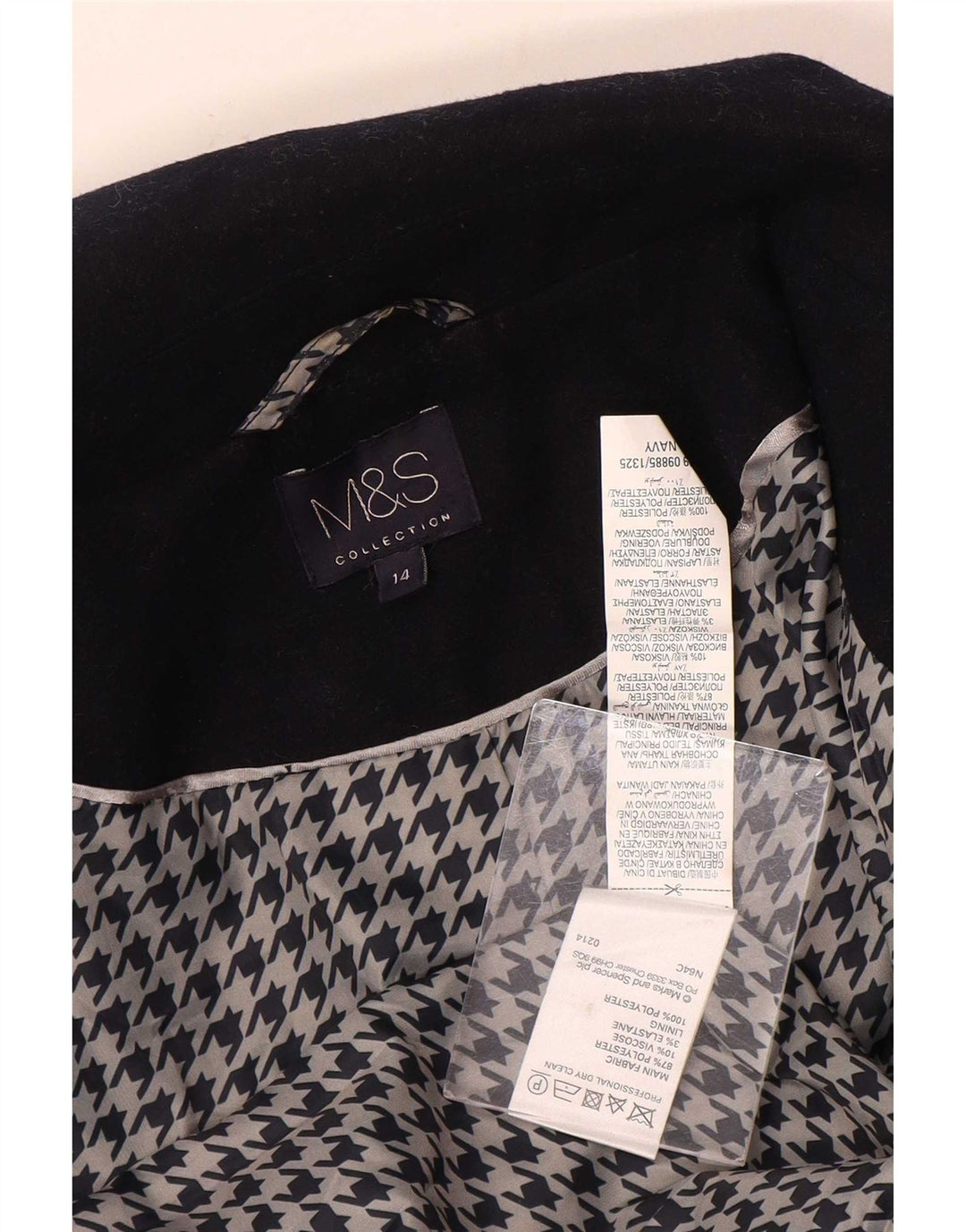 Marks & Spencer Damen Bomberjacke UK 14 Large Marineblau Polyester