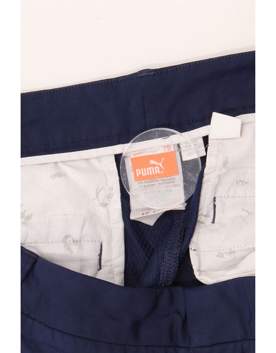 PUMA Herren Slim Chino Hose W34 L32 Marineblau Polyester