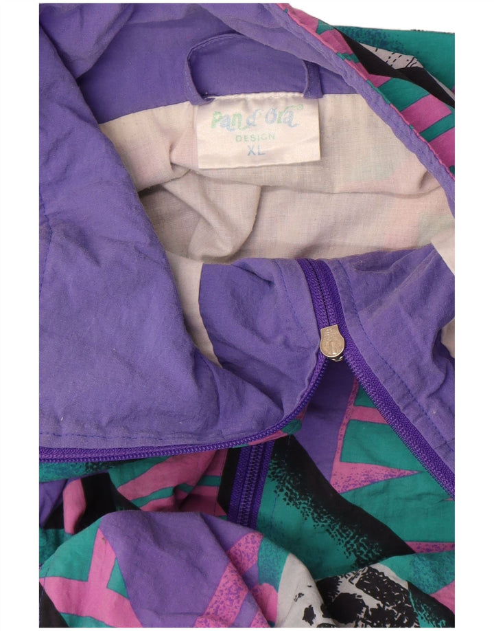 Pandora Herren-Trainingsanzug mit grafischem Oberteil, XL, violett, geometrisch