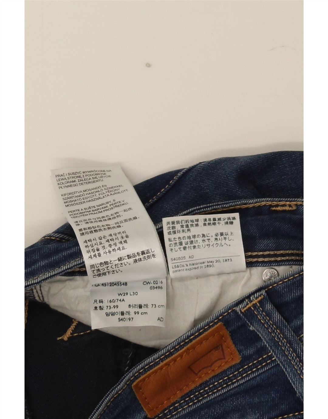 Levi's Damen-Jeans mit niedriger Taille, gerade, W29, L30, blaue Baumwolle
