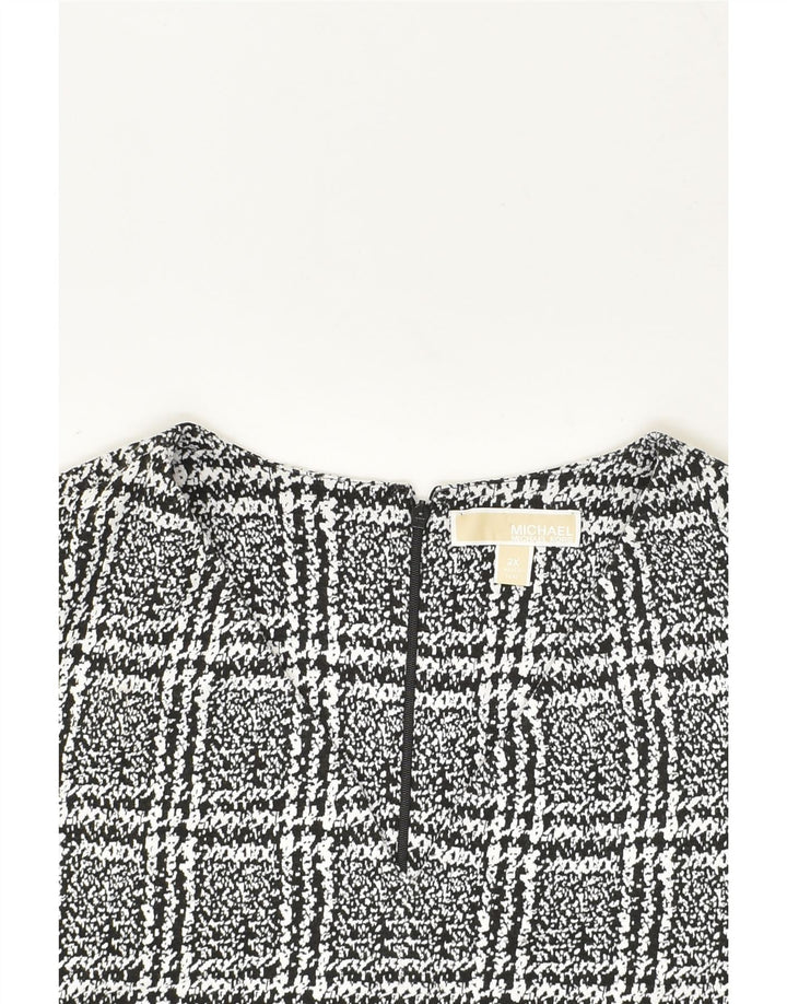 MICHAEL KORS Womens Short Sleeves Basic Dress UK 20 2XL Grey Check | Vintage Michael Kors | Thrift | Second-Hand Michael Kors | Used Clothing | Messina Hembry 
