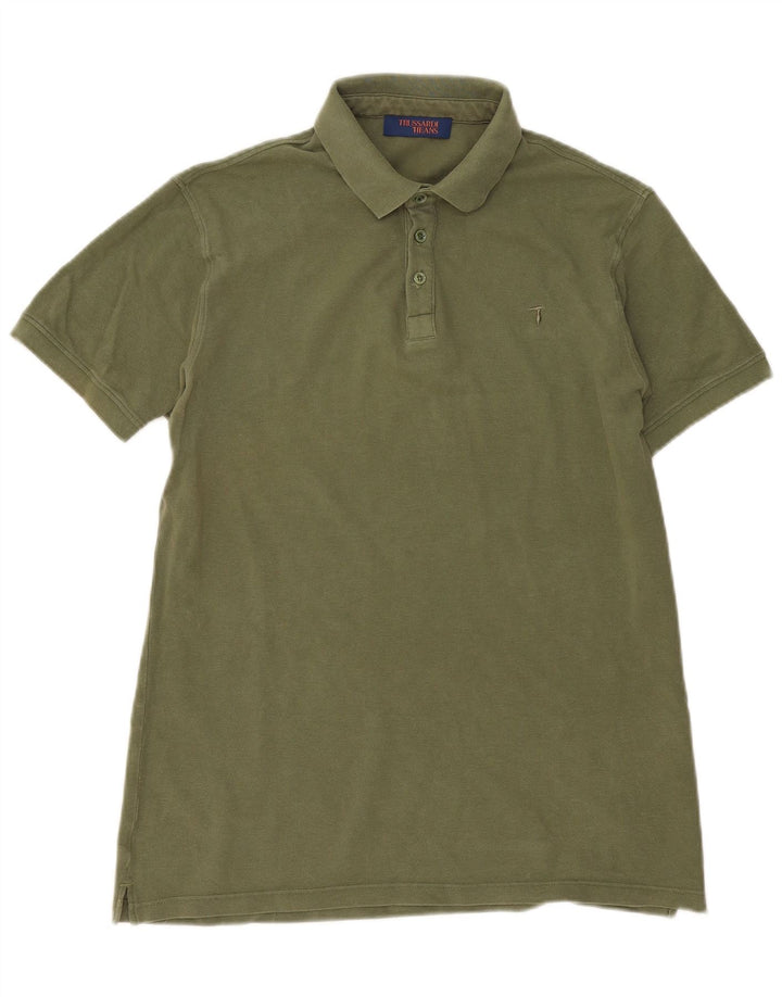 Trussardi Jeans Herren-Poloshirt aus mittlerer Khaki-Baumwolle