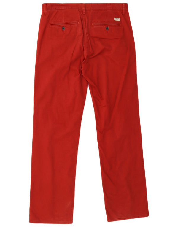 Timberland Herren gerade Chinohose W34 L31 Burgunderrote Baumwolle
