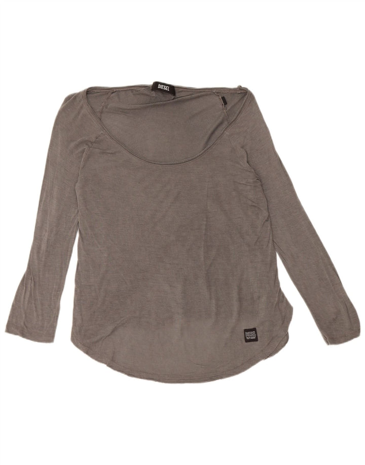 Diesel Damen Top Langarm UK 10 Small Grau
