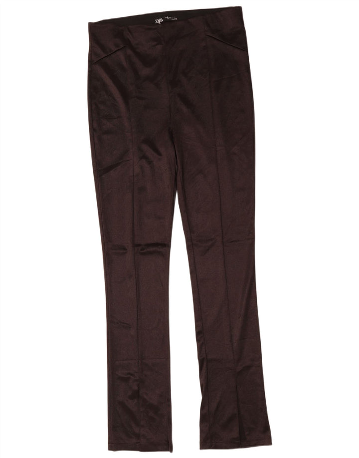 Zara Damen Flare Leggings UK 18 XL Braun Polyester