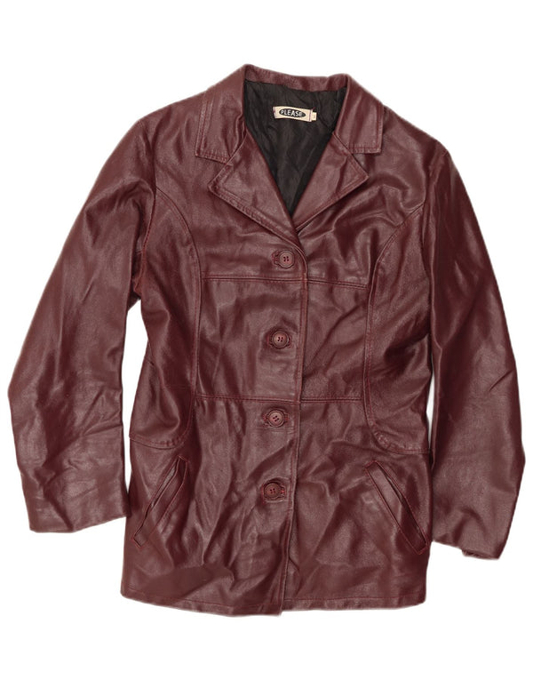 PLEASE Damen Lederjacke UK 12 Medium Burgund