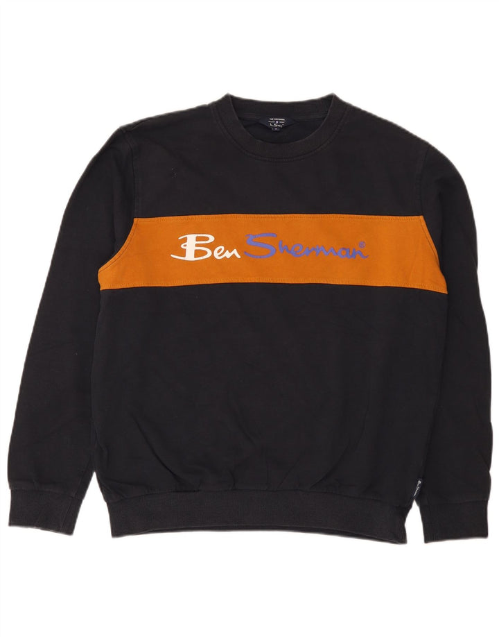 Ben Sherman Herren-Sweatshirt mit Grafik, mittelgroß, Marineblau, Farbblock