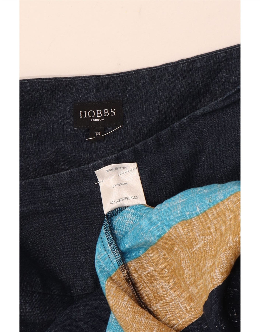 Hobbs Damen Faltenrock in A-Linie, UK 12, M, W30, Marineblau, Farbblock