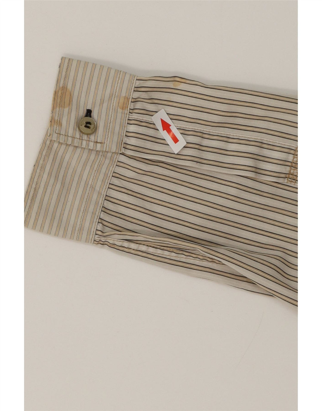 ARMANI JEANS Herrenhemd Große beige gestreifte Baumwolle