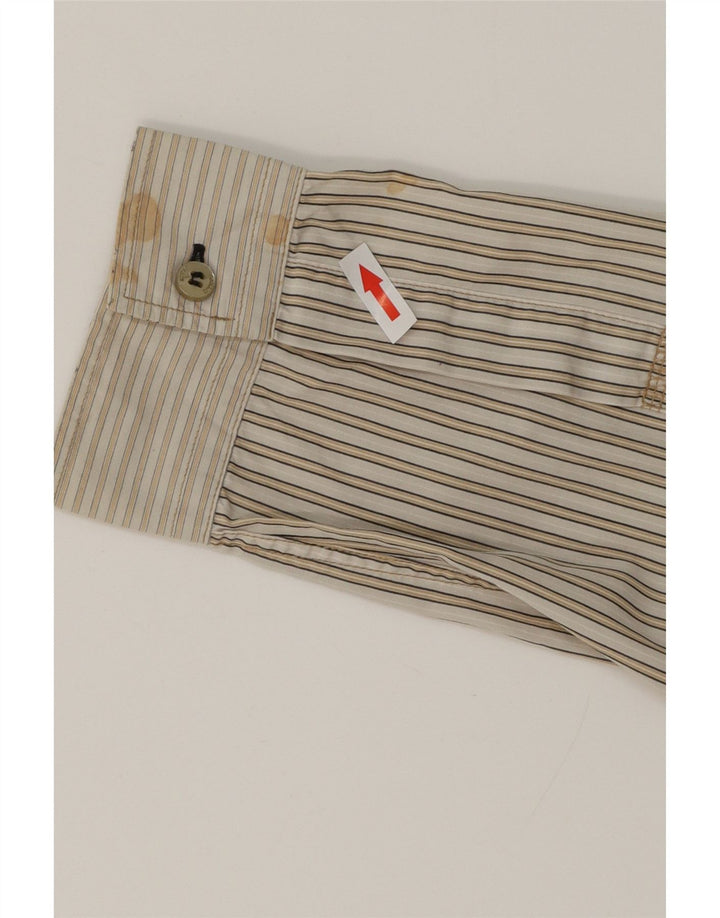 ARMANI JEANS Herrenhemd Große beige gestreifte Baumwolle
