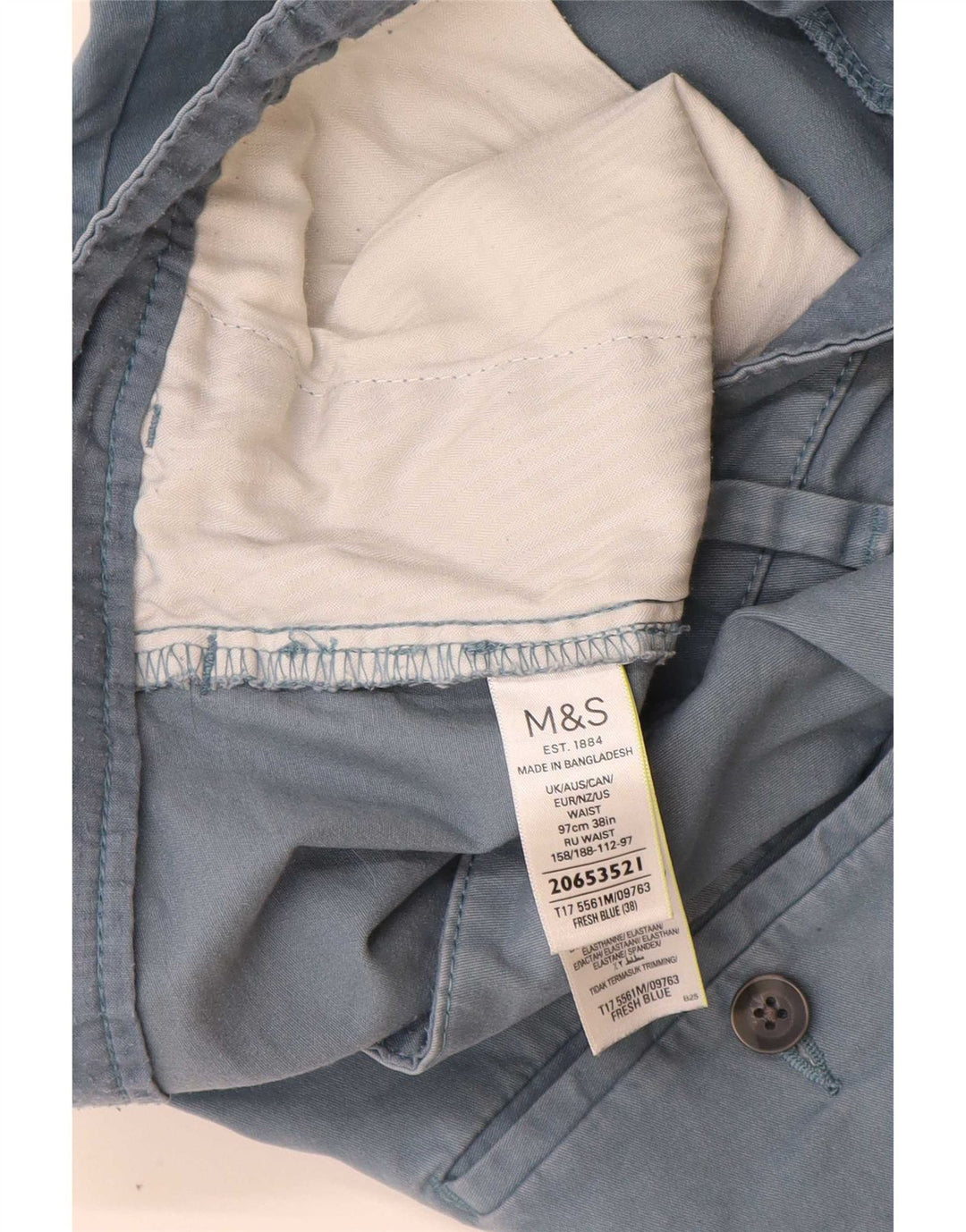 Marks & Spencer Herren Chinoshorts W38 XL Blau