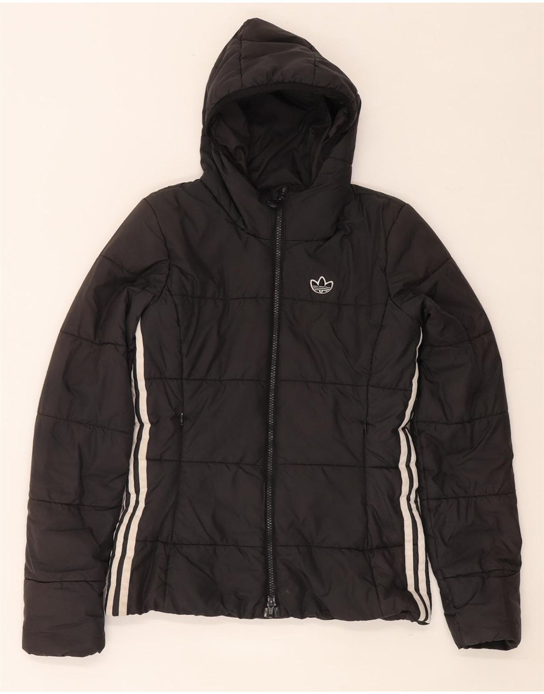 Adidas Damen Kapuzenjacke, gepolstert, UK 6, XS, Schwarz, Polyester